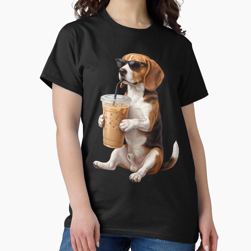 Funny Beagle Drinking Iced Coffee Meme Dog Lover by TerryConnells