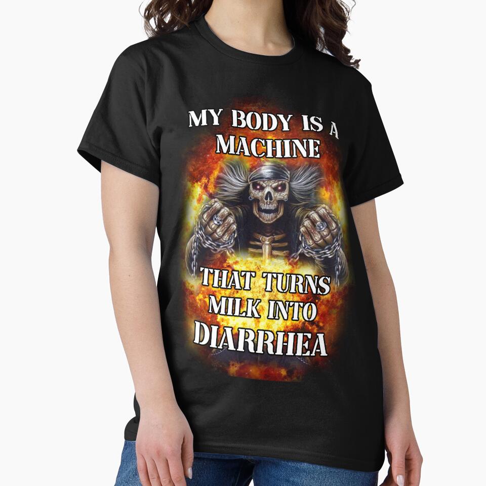 my body is a machine that turns milk into diarrhea badass skeleton meme by InMyMentalEra