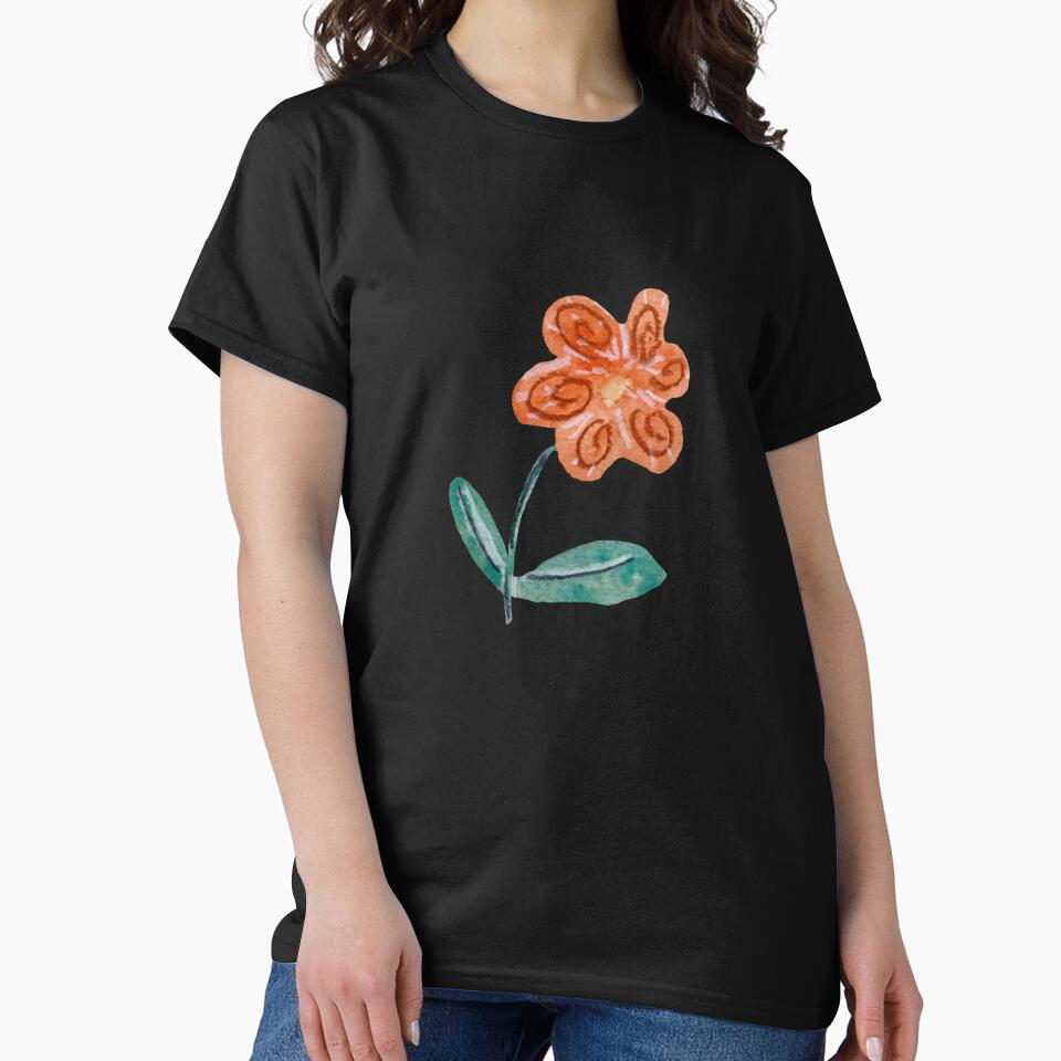Flower red blue textured a watercolor sketch black by Yana Mustafina | Boho Soulful Designs