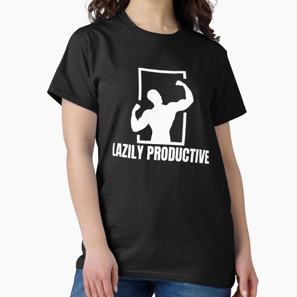 Lazily Productive Muscular Man Flexing Biceps Funny Gym Humor Gift by SHREE ART STUDIO