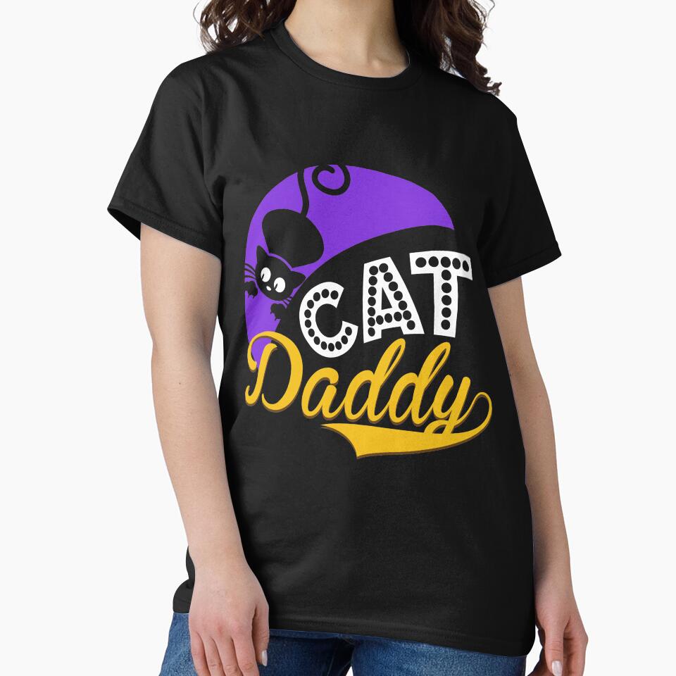 Cat Daddy Shirt for Men Vintage Style Gift by simplytldr