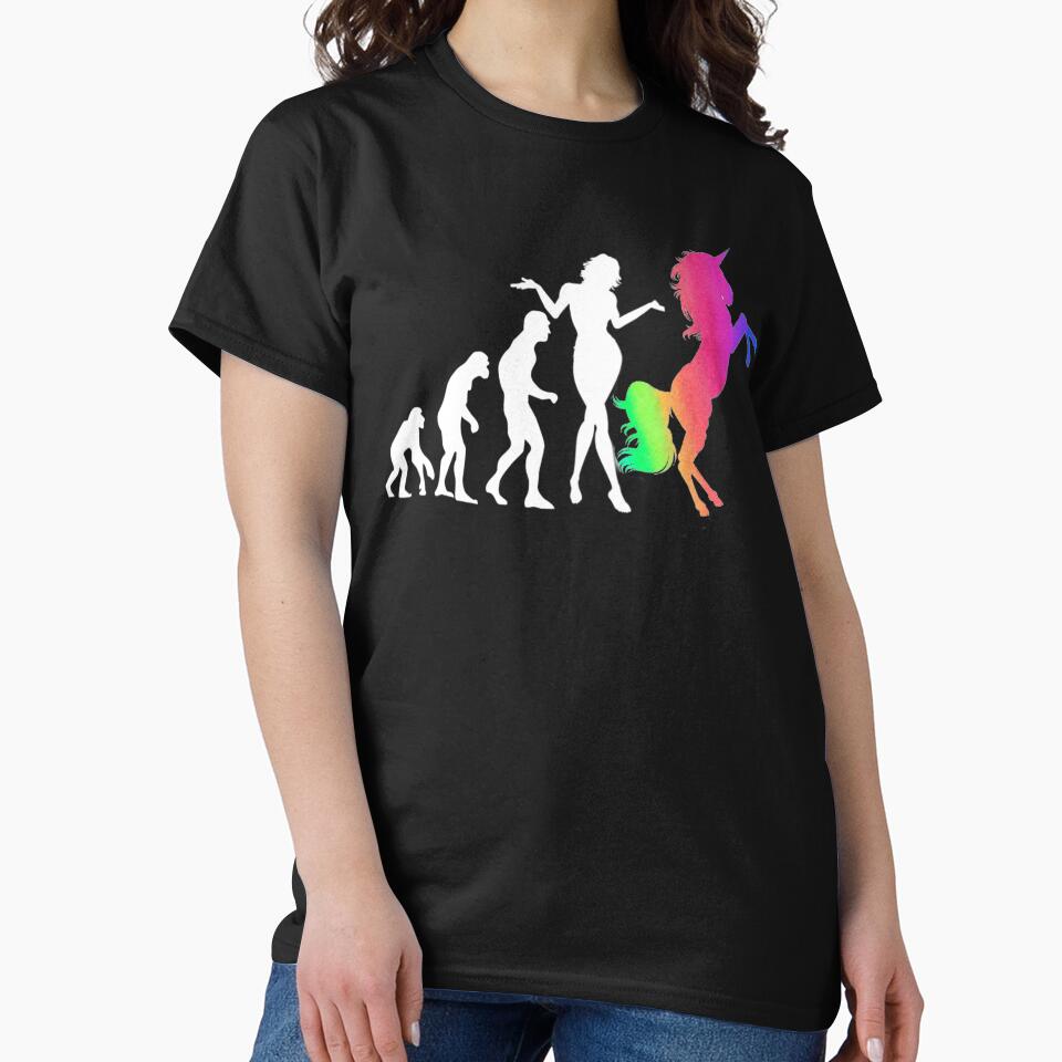 Rainbow Unicorn Evolution Of Woman by WallArt01