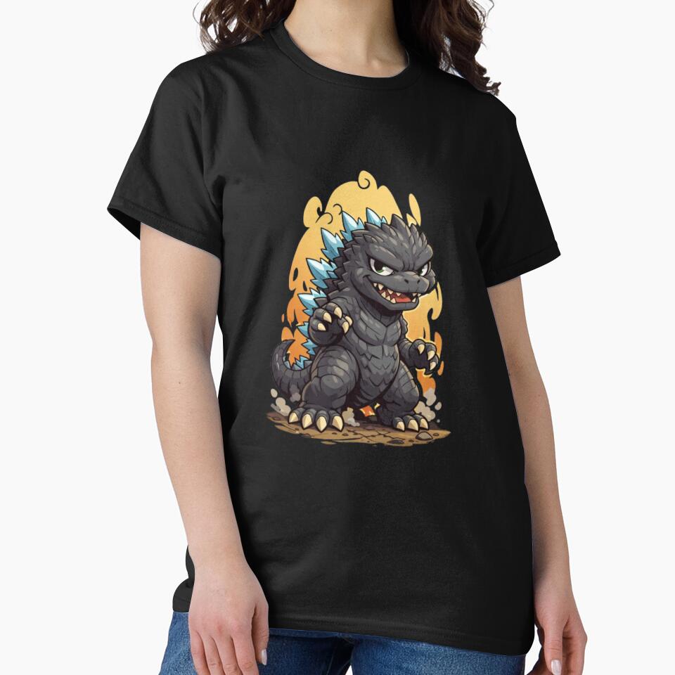 Chibi Godzilla Monster Illustration by FLATVAC STICKER