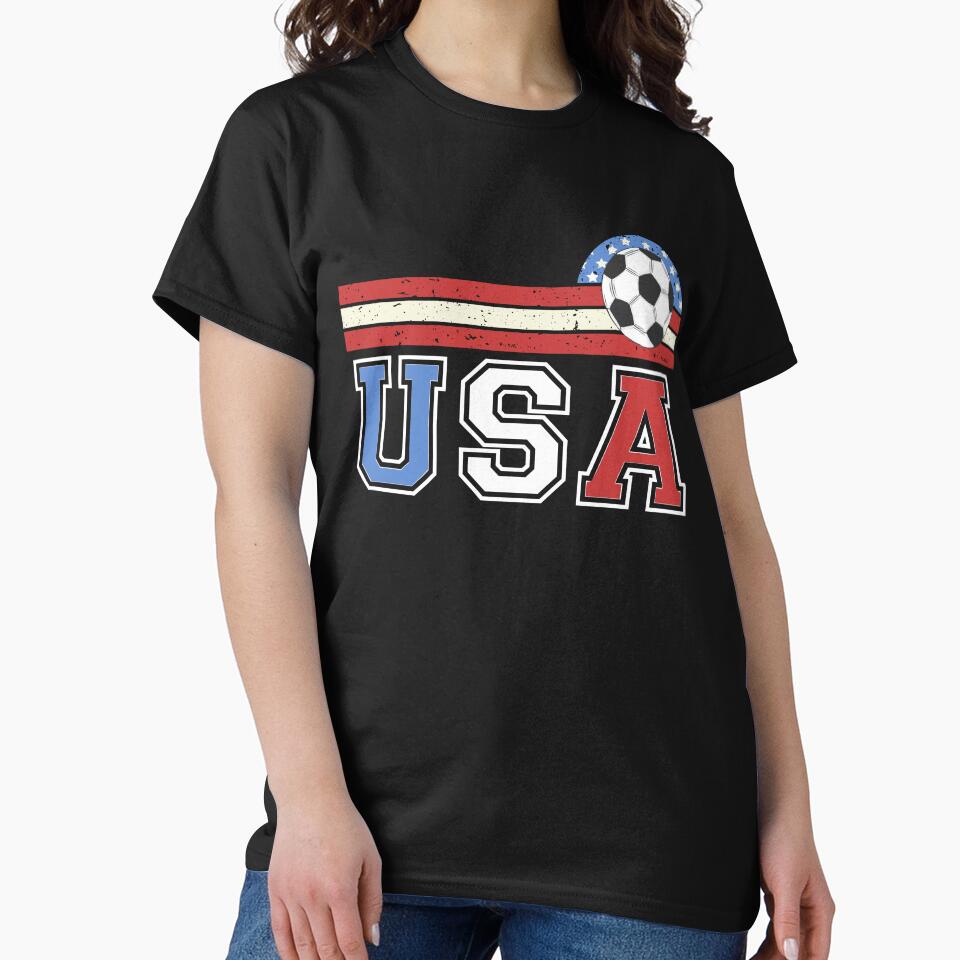 Patriotic Soccer USA Football player fan shirt for men or women by Lala35