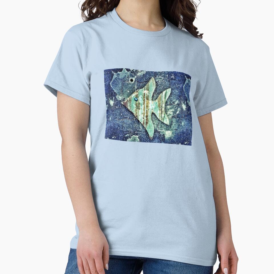 Angel Fish Abstract Grunge Style Beach House Décor 2 of 2 by Beachy