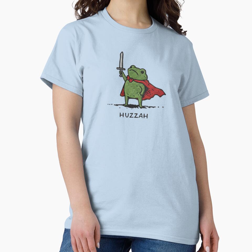 HUZZAH Brave Frog Knight – Cute Embroidered Kawaii Frog Illustration by NORTHLOOM