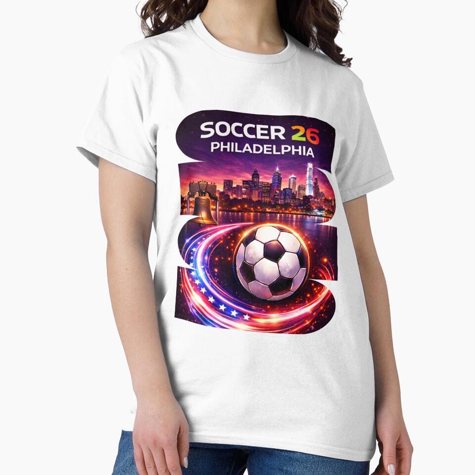 Philadelphia Soccer 2026 Shirt, Soccer 26 Philadelphia PA Fan Tee, Philadelphia Liberty Bell Soccer Graphic by MK-Charlie