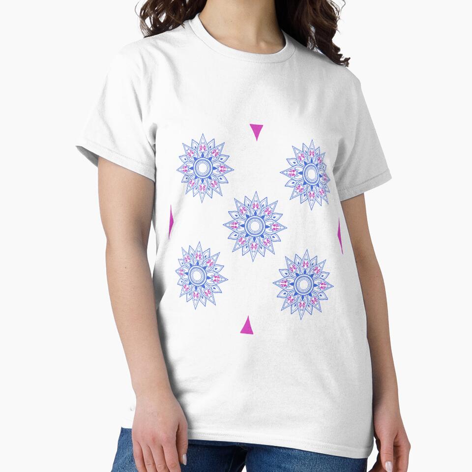 Flower patterns blue on black by Chaoticzarts