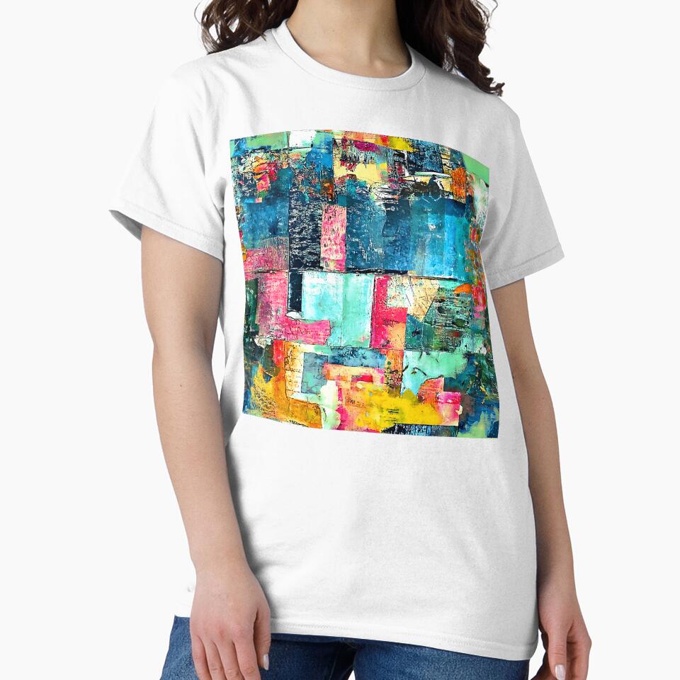 Grunge-Style Colorful Modern Contemporary Textured Abstract Art by DEC02