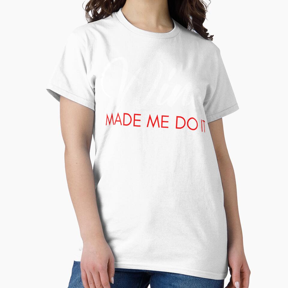 Wine Made Me Do It. Funny Wine Lover Quote. White and Red by That Cheeky Tee