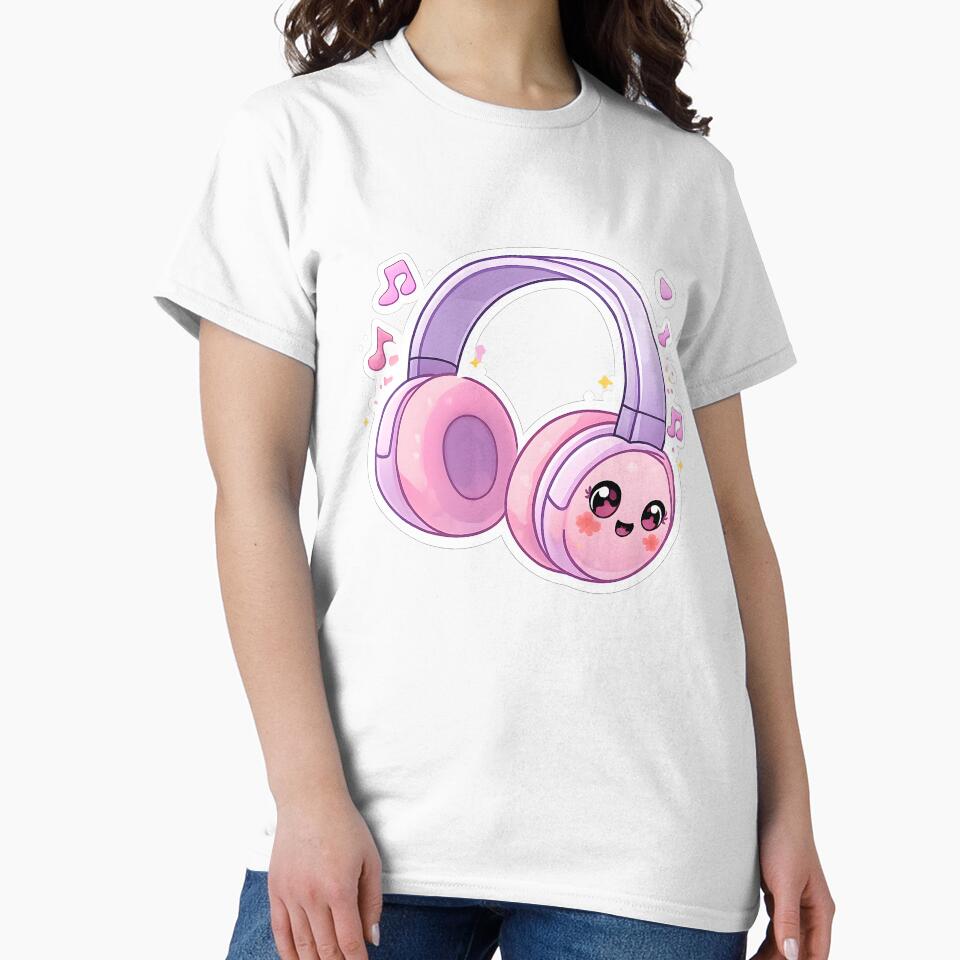 Cute Kawaii Headphones – Music Lover Aesthetic Sticker by DesignEG