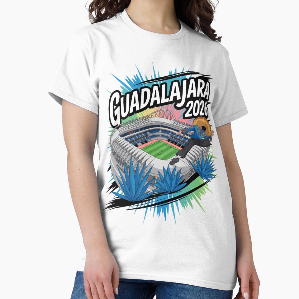 Guadalajara 2026  Mexico Football Soccer Souvenir T-Shirt V20 by DarylWelsh2024