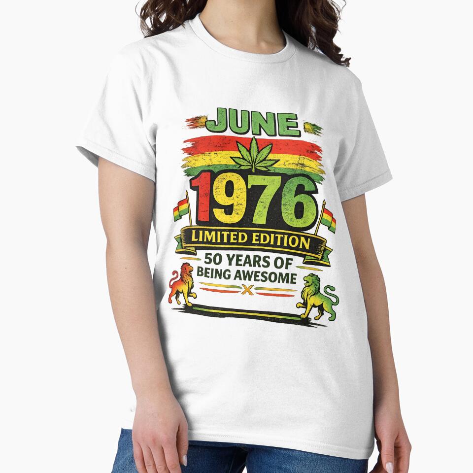 June 1976 Reggae Birthday Shirt – Limited Edition 50 Years by PavelskiArt