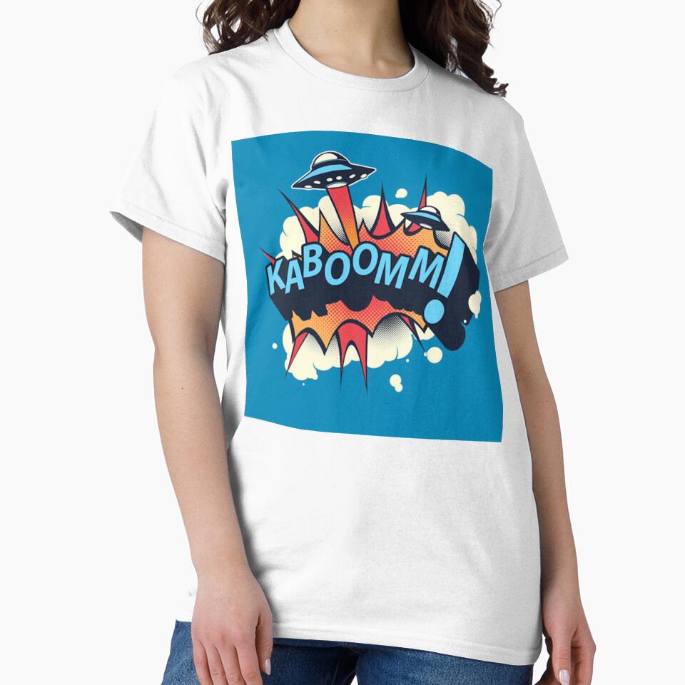 Kaboom Explosion Alien UFO Pop art by MindChirp