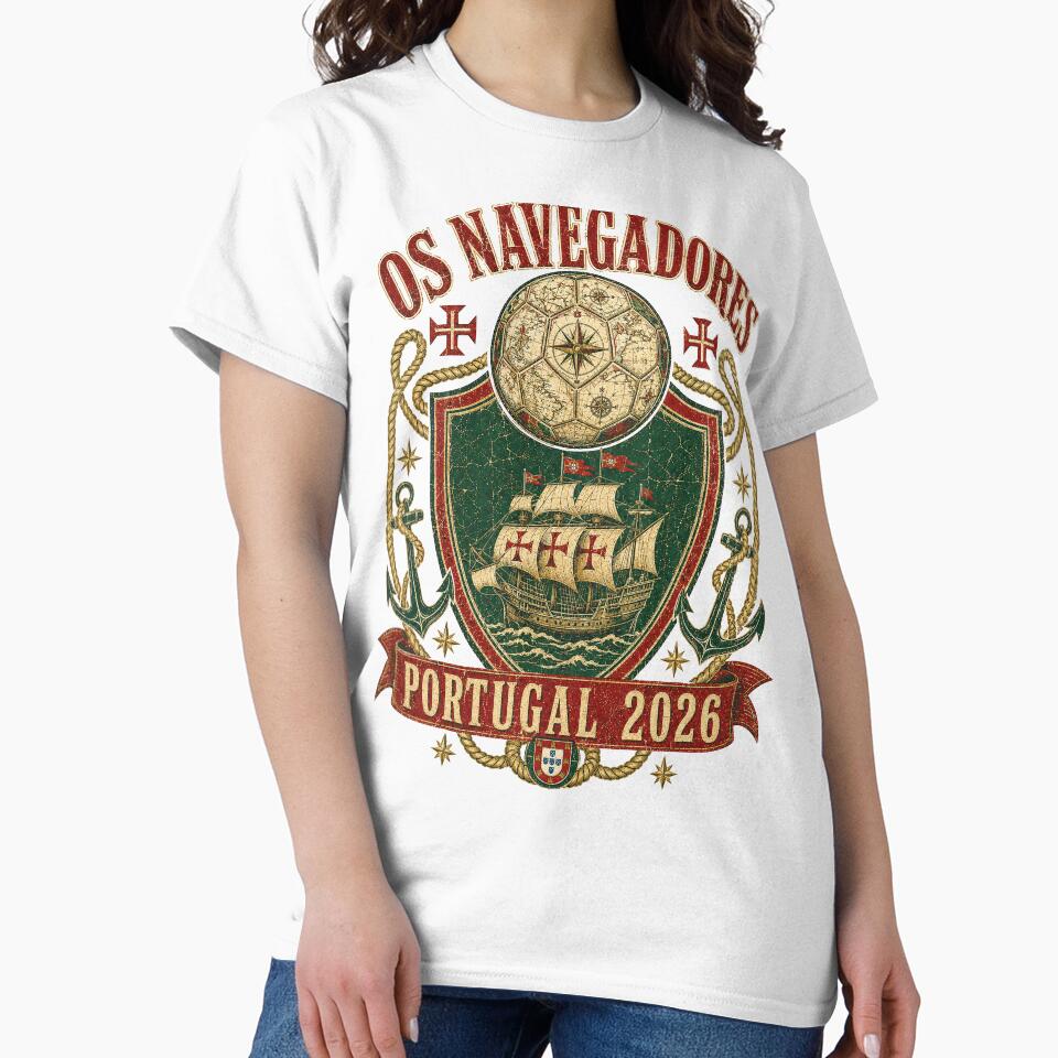Os Navegadores Portugal 2026 World Cup Soccer T-Shirt by KickoffStudio