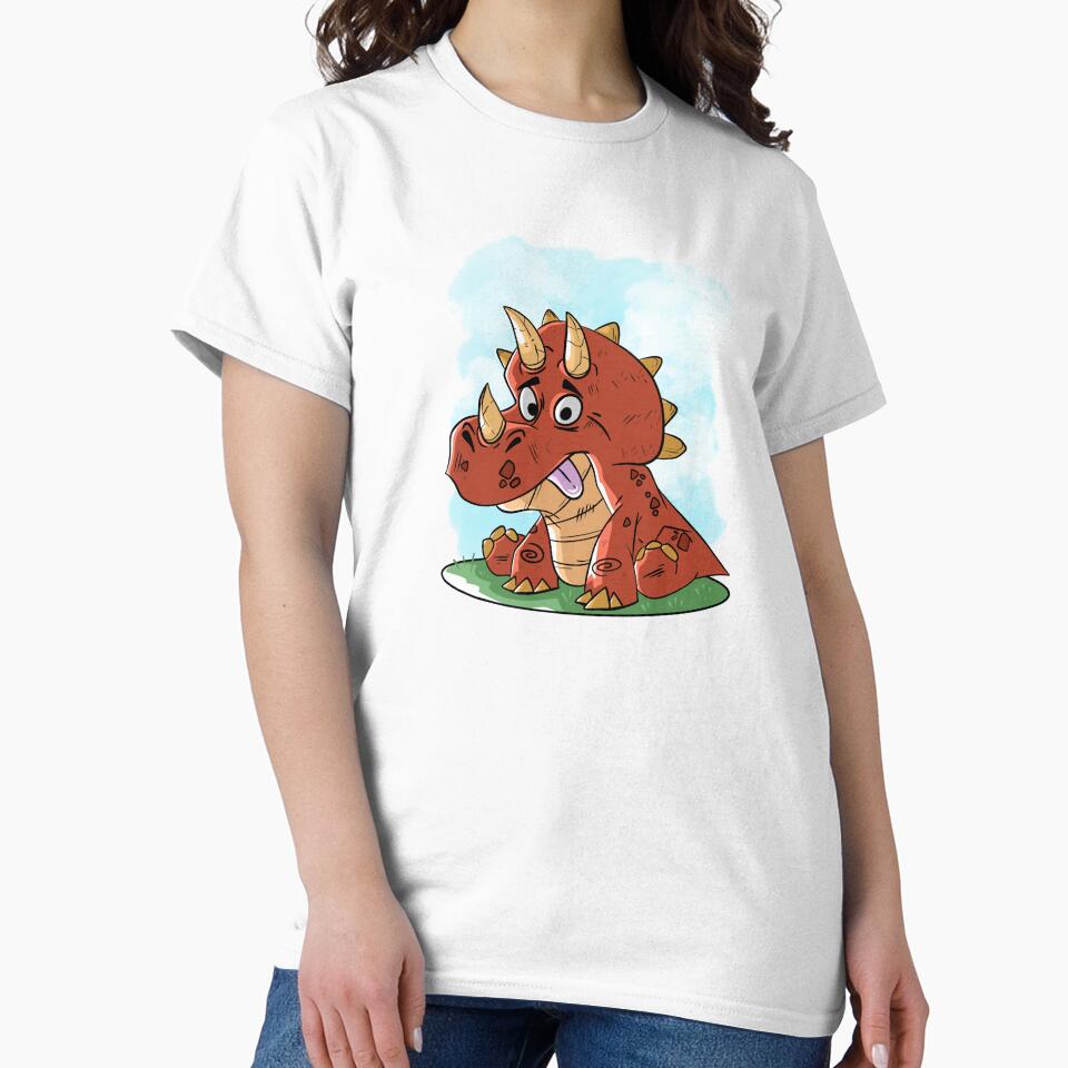 Cartoon illustration of a cute dinosaur by DimsArtShop
