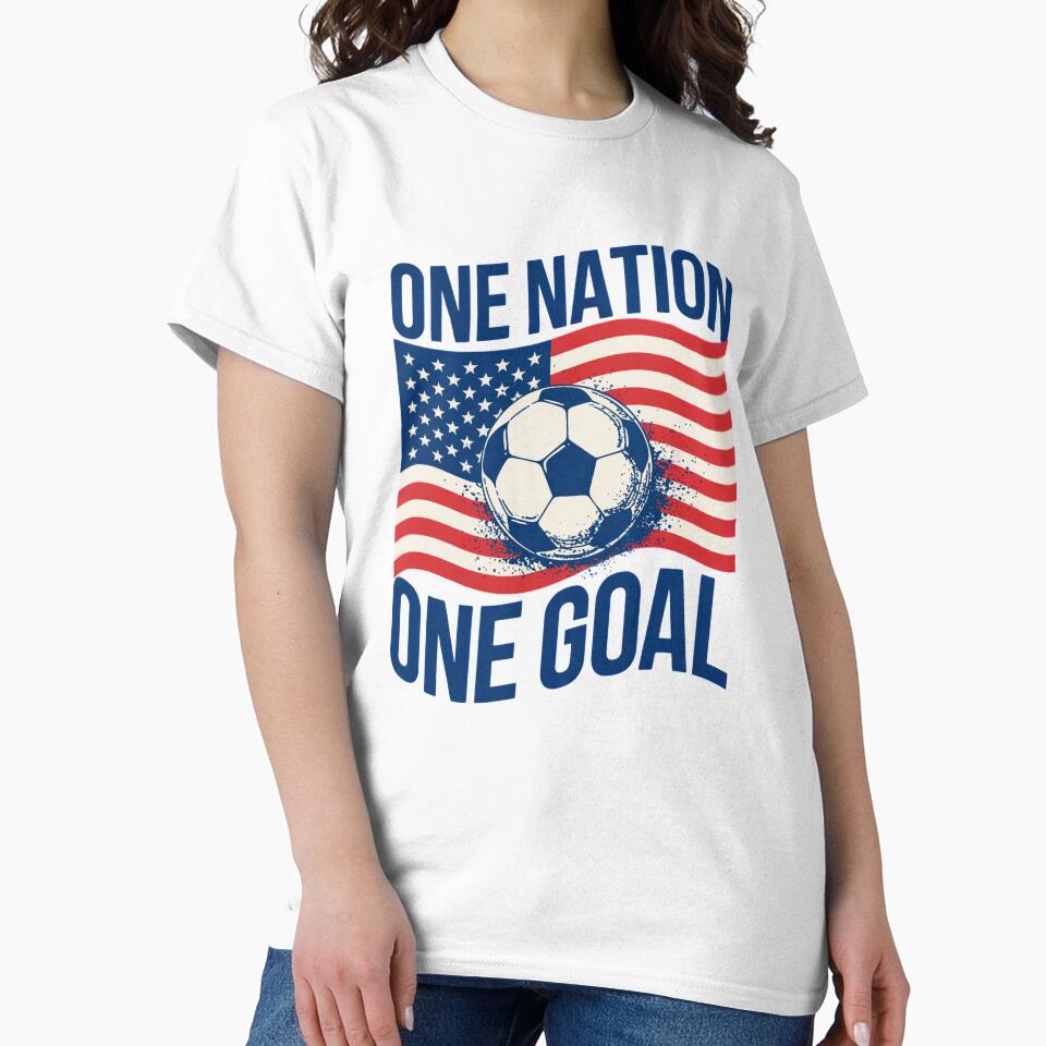 One Nation One Goal Soccer Patriotic USA Fan Design by RDRdesign