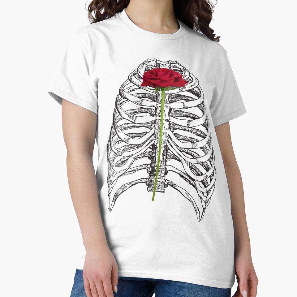 Skeleton with Rose, Rib Cage and Rose by PetriTomeckova