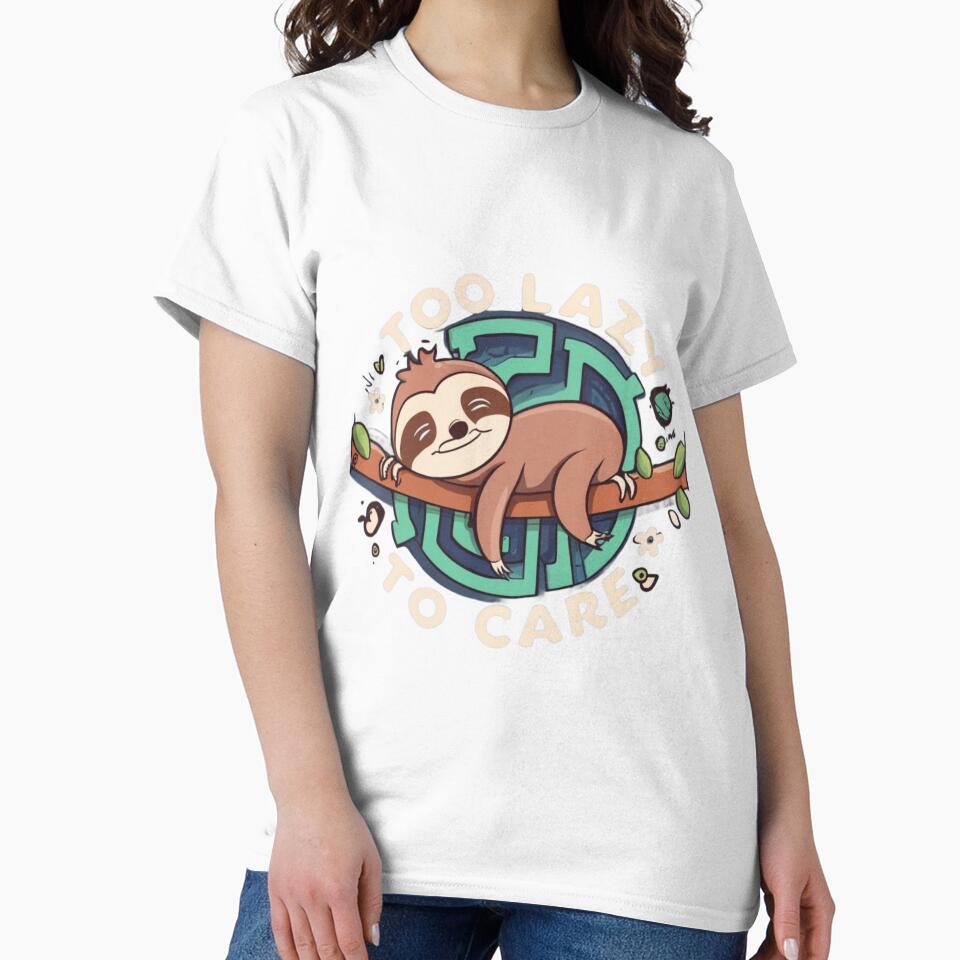 Funny sloth in the maze Too lazy to care by BlueGoldArt