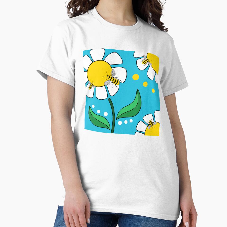 Boho Design With Sunflowers And Bees by Sartoris Art