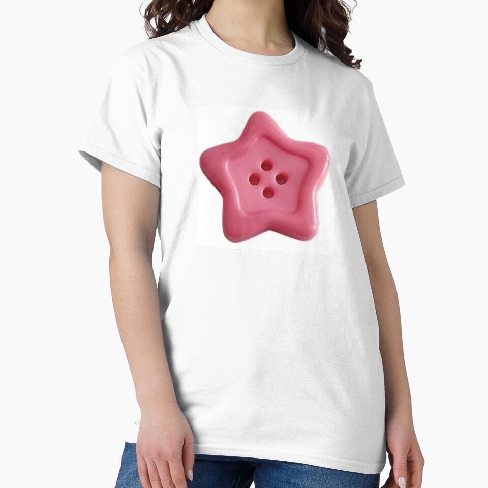 Pink star button y2k by alleycatt111
