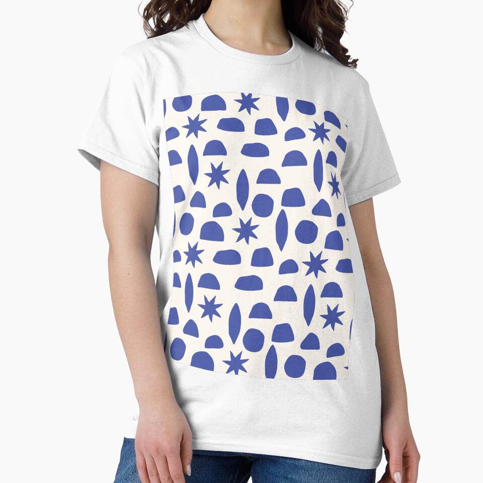 BOHO HENRI MATISSE CHARCOAL VINTAGE BLUE ON CREAM by blomastudios