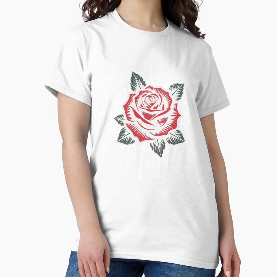 Tattoo Style Gothic Rose Head Splatter Background Dark Art by Say It With Ink
