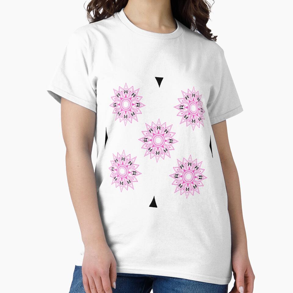 Flower patterns pink on white by Chaoticzarts