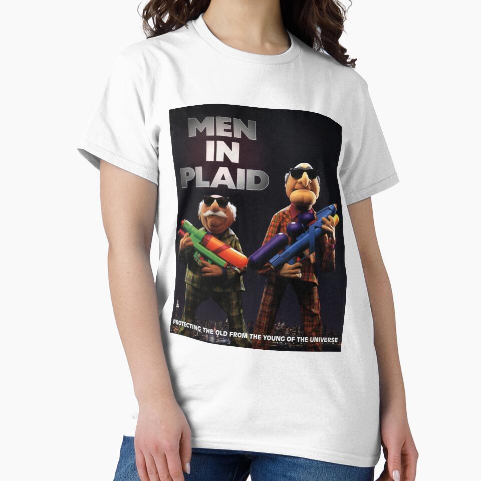 1997 MEN IN PLAID Vintage Will Smith and Tommy Lee Jones Style Statler and Waldorf Classic Men In Black + Muppets Parody Movie Promo by orchidshirts