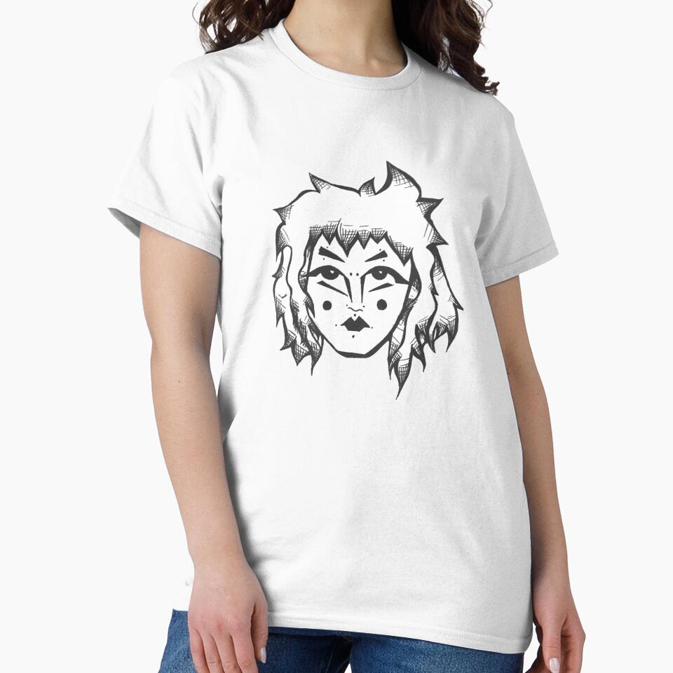Goth Girl Line Art Sticker by Bumble Bean