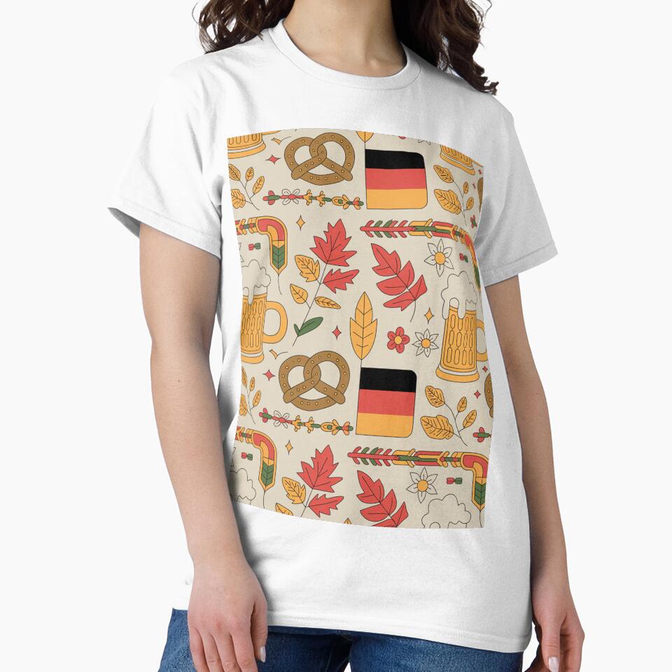 Oktoberfest Beer & Pretzel Seamless Pattern by Midnight Veil Designs