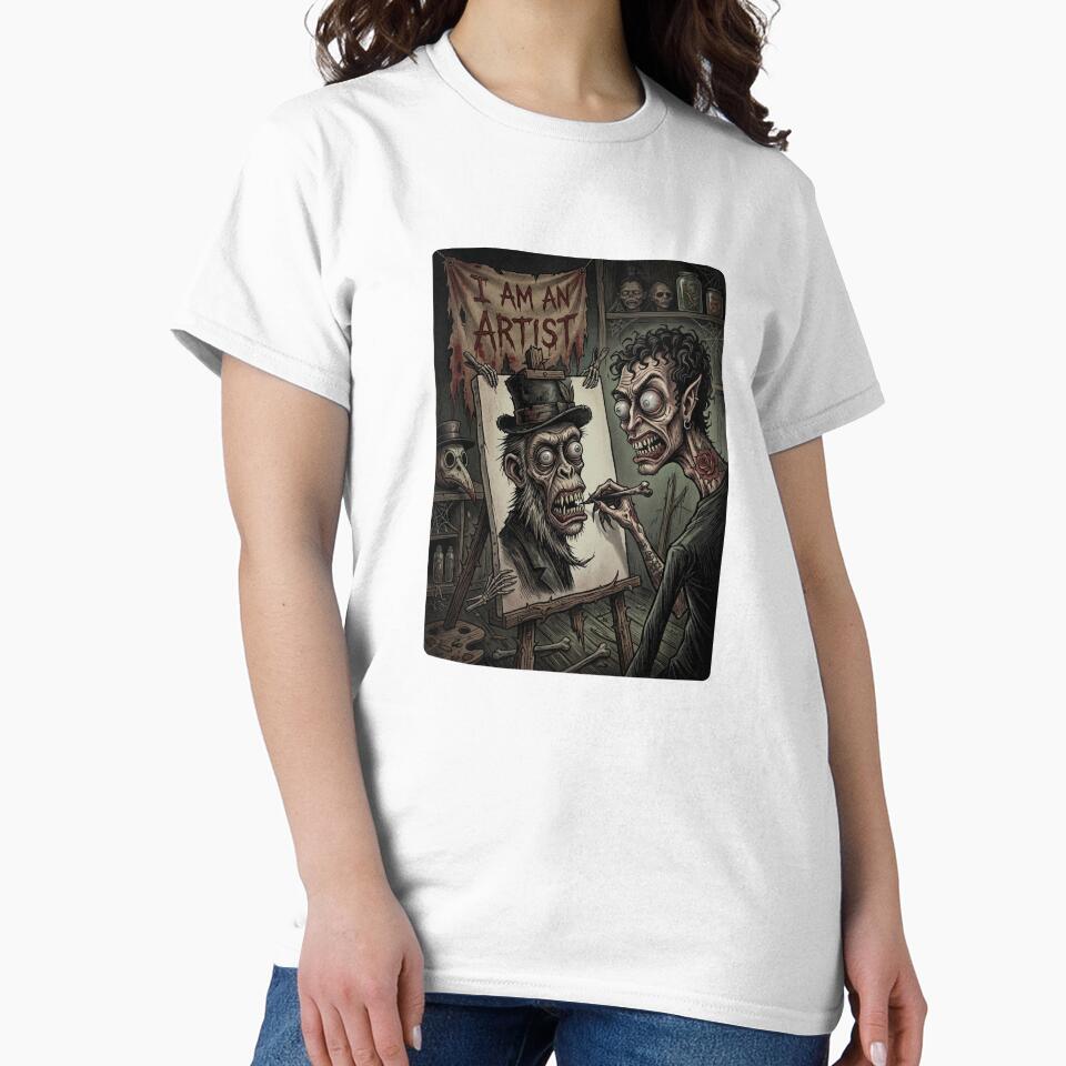 I Am An Artist — Creepy Zombie Artist Horror Cartoon by David Mateo ArtWorks