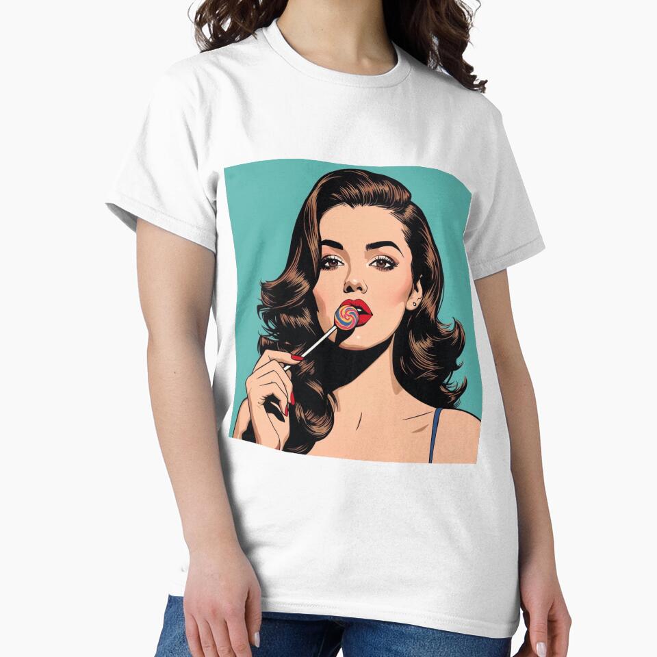 Pop art woman with lollipop by Anisha  Vaz