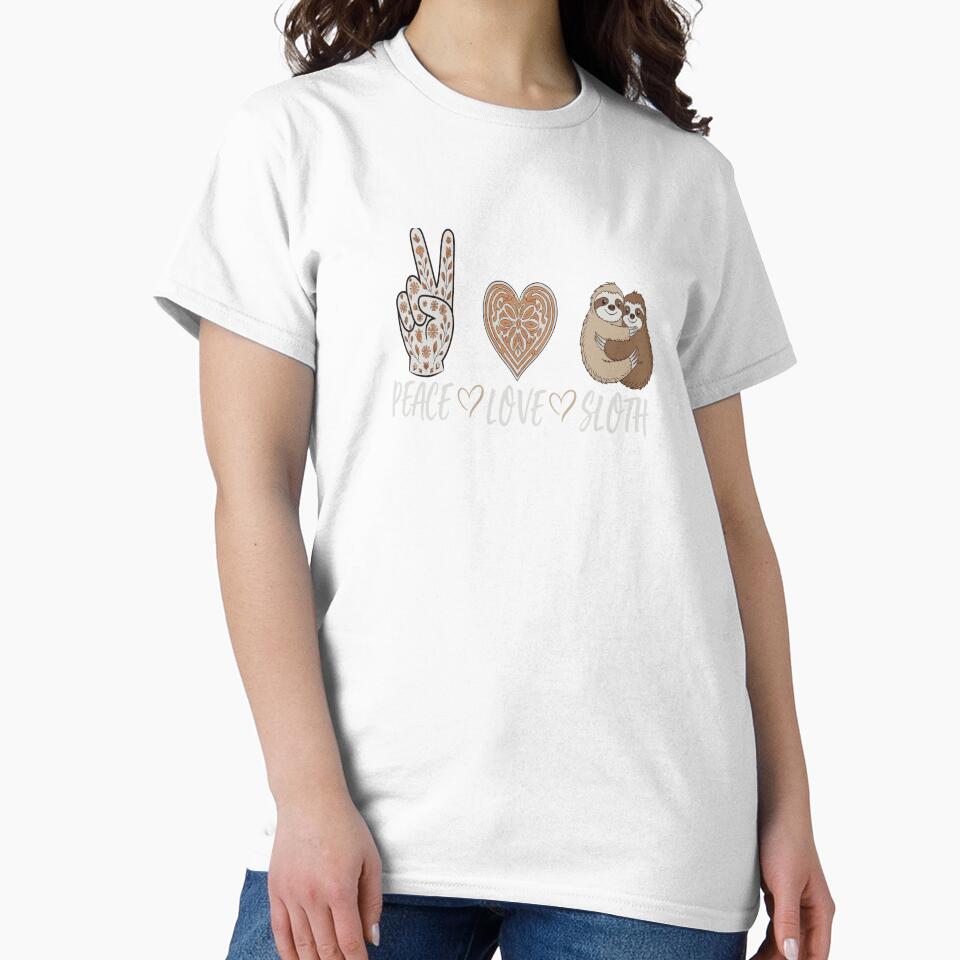 Peace Love Sloth Animal Lover, cute sloth,drawn sloth,animal sloth,sublimate western design,sloth by ZIRI DESIGN