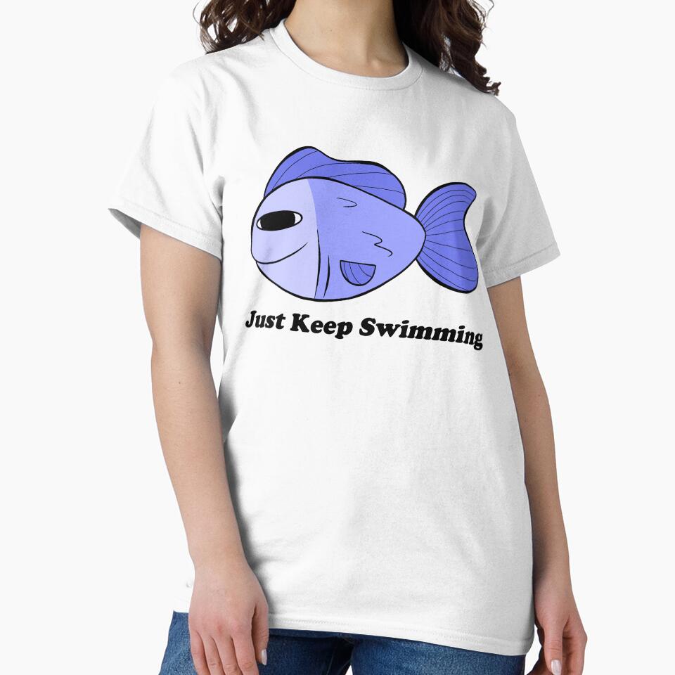 Just Keep Swimming Cartoon Fish by CloudClown