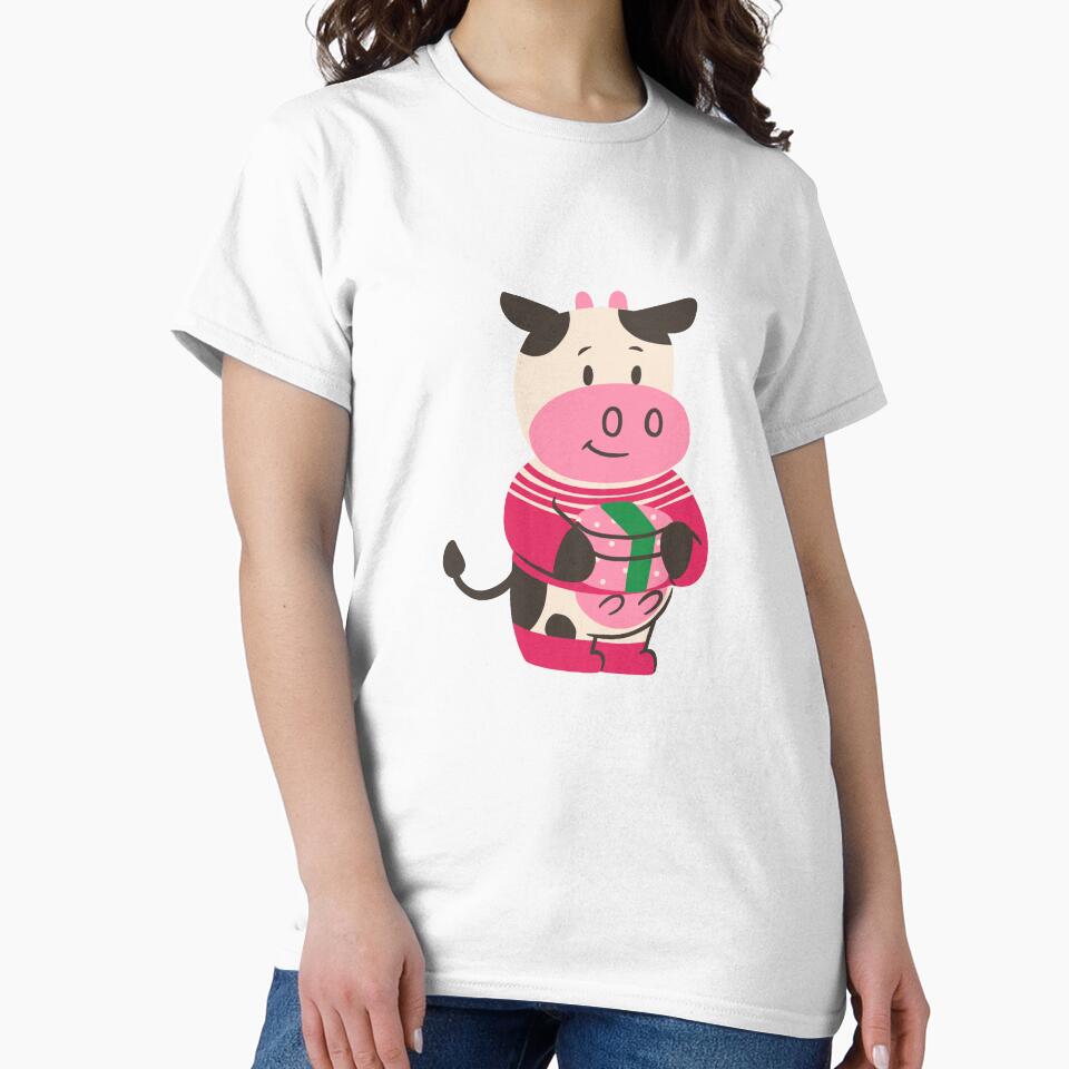 Vacas Kawaii in white and pink by BahiaStyle