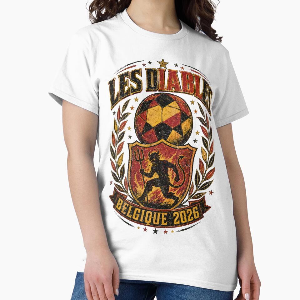 Les Diables Rouges Belgique 2026 World Cup Soccer T-Shirt by KickoffStudio