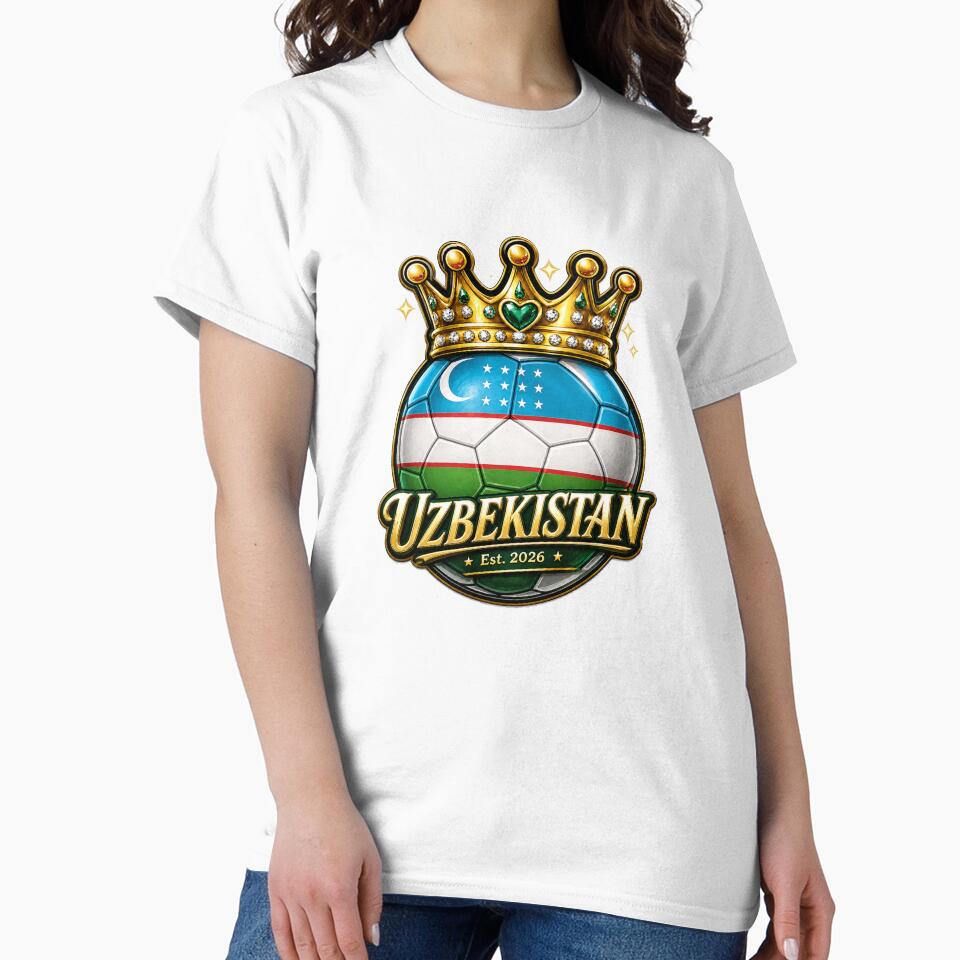 Uzbekistan flag Crowned Soccer Ball by QuiteOrbit