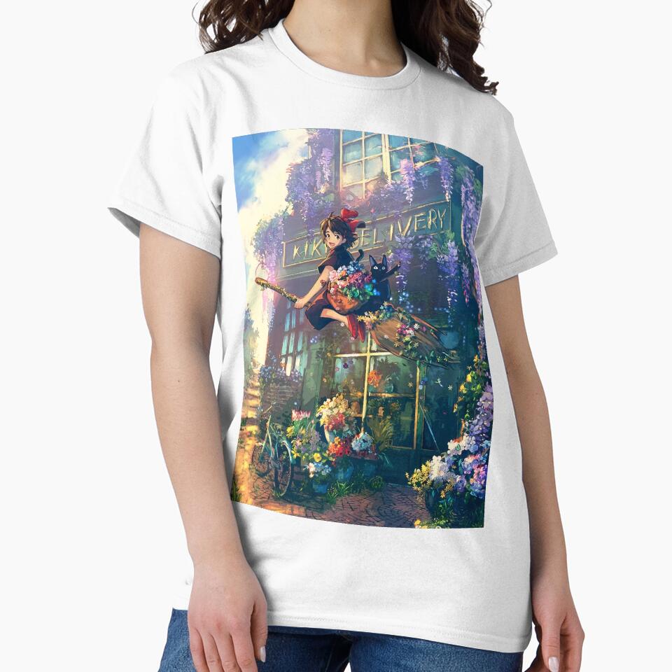 Cute kawaii art girl [kiki's] go -%[ghiblis]%- flying away sky by Wenddys