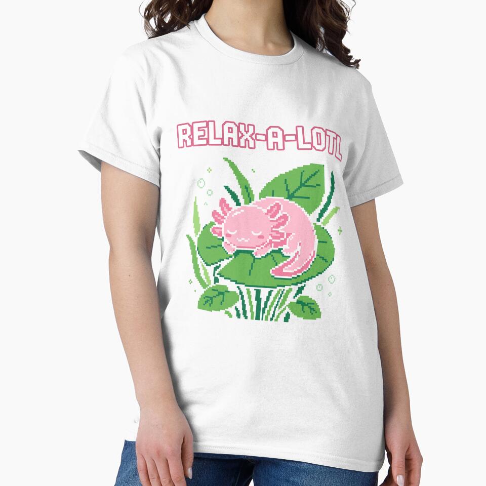 Relax-A-Lotl - Cute Pixel Art Sleeping Axolotl Pun by artistastshirt