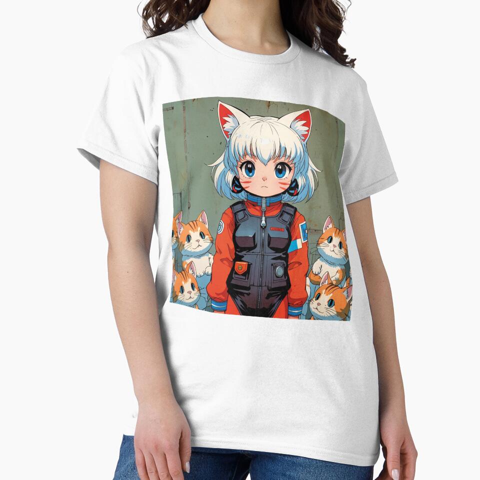 Kawaii girl with fat and tender kittens by MerlinWear