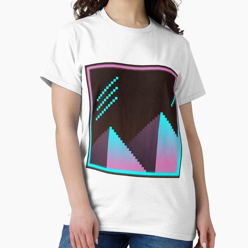 Aesthetic Vaporwave Mountains Pixel Art Design by Gavirlas