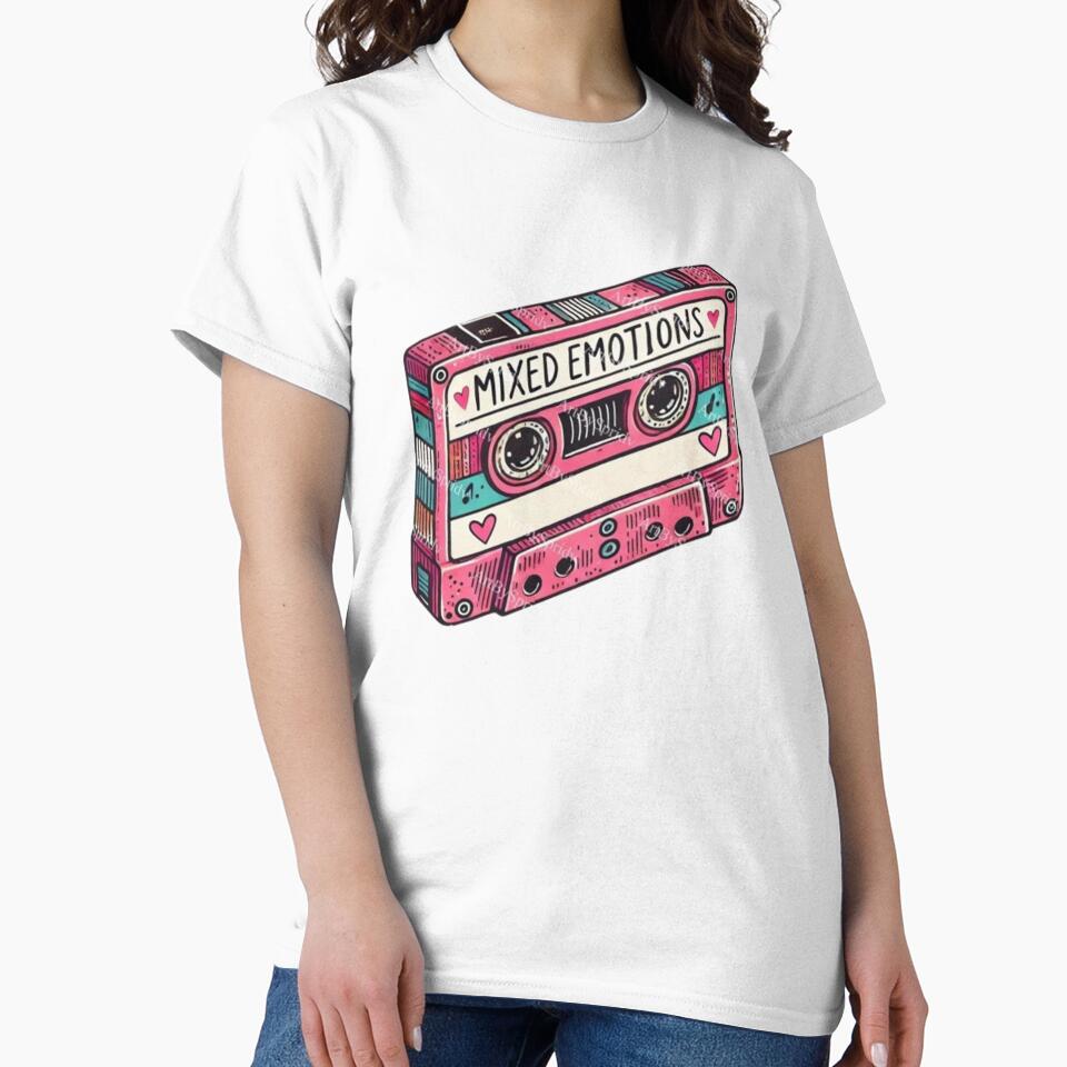 Mixed Emotions Cassette – 90s Nostalgia Sticker for Laptop by Mustangana