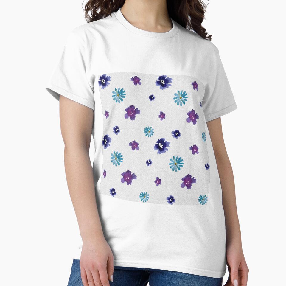 Violet viola flower textured pattern a watercolor by Yana Mustafina | Boho Soulful Designs
