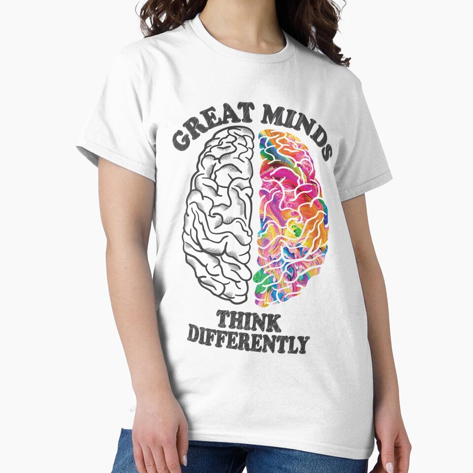 Great Minds Think Differently - Analytic Creative Brain Left Right by TheInkElephant