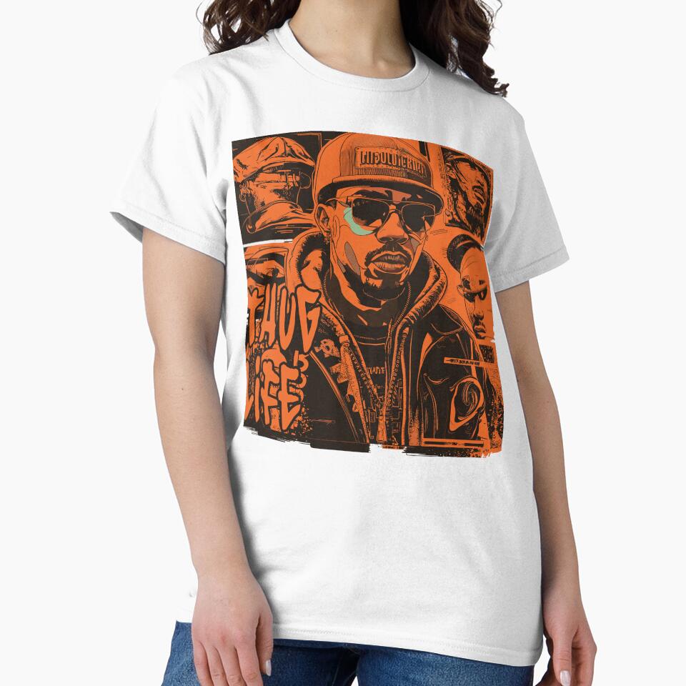 Thug Life Masterpiece Featuring Black Men on Orange Pattern by diegomenjivar92