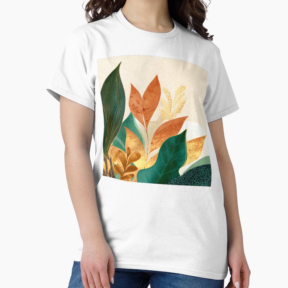 Boho Botanical Leaves Elegant Design On Spackled Ecru by DEC02