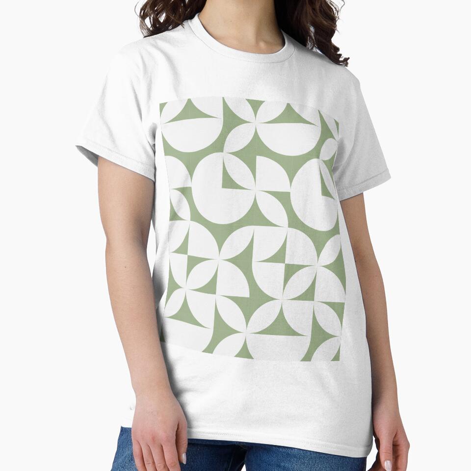 Abstract Pastel Green Circles Modern Mid Century Geometric Pattern Scandinavian Rustic Interior by BONBcreative