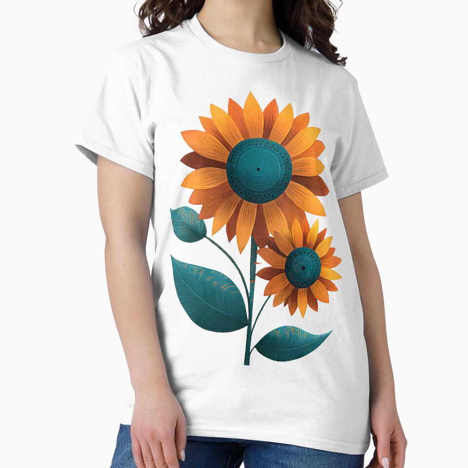 Modern Minimalist Sunflower Duo by Boddicca