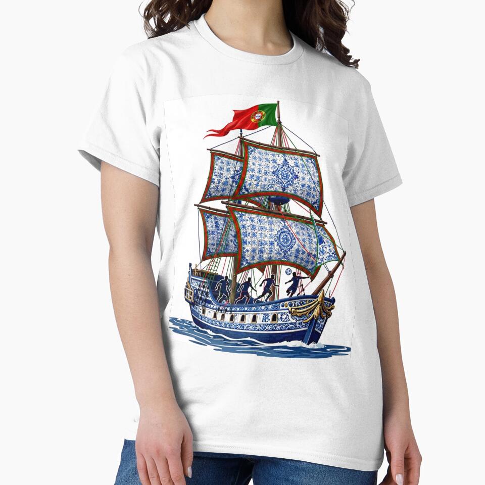 Portuguese Soccer Heritage - Nautical Azulejo Caravel Art by pixelandpassionart
